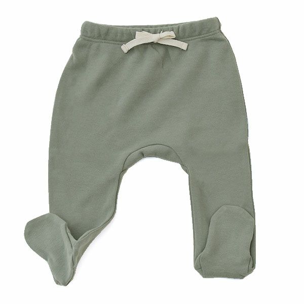 オーガニックコットン ベビー長袖あわせトップス＆足つきパンツ