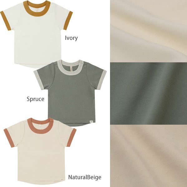 オーガニックコットン ベビーリンガーTシャツ (半袖)