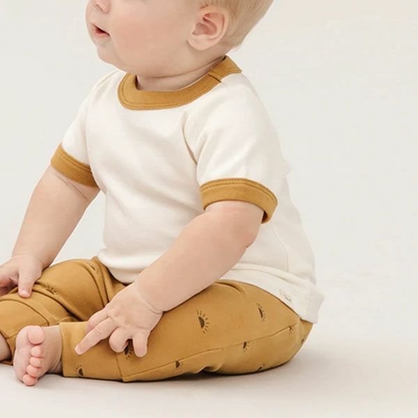 オーガニックコットン ベビーリンガーTシャツ (半袖)