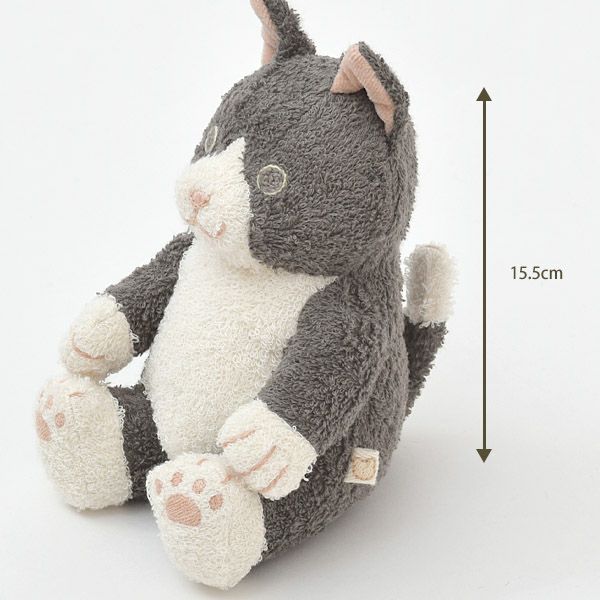 オーガニックコットン 草木染め はちわれネコのぬいぐるみ Ｍ