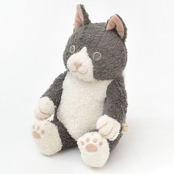オーガニックコットン 草木染め はちわれネコのぬいぐるみ Ｍ