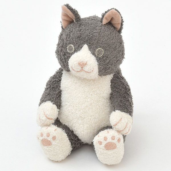 オーガニックコットン 草木染め はちわれネコのぬいぐるみ Ｍ