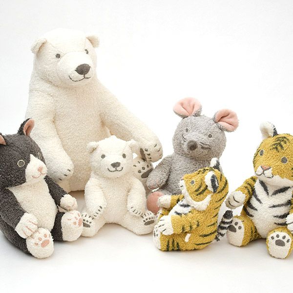 オーガニックコットン 草木染め はちわれネコのぬいぐるみ Ｍ