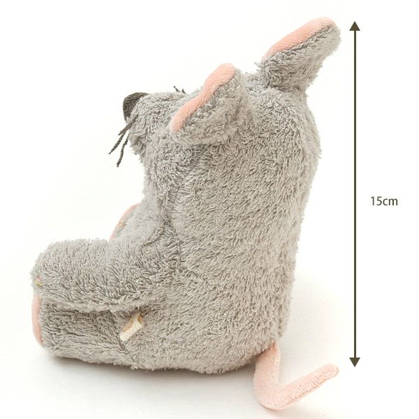 オーガニックコットン ベンガラ染め 銀ねずみのぬいぐるみ Ｍ