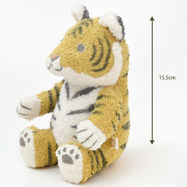 オーガニックコットン 草木染めベンガラ型染め トラのぬいぐるみ Ｍ