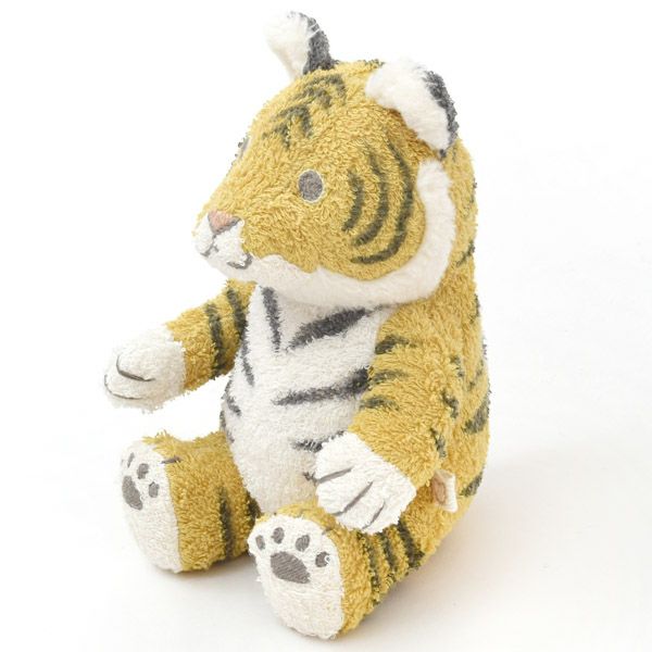 オーガニックコットン 草木染めベンガラ型染め トラのぬいぐるみ Ｍ