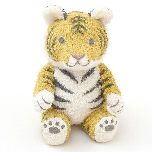 オーガニックコットン 草木染めベンガラ型染め トラのぬいぐるみ Ｍ