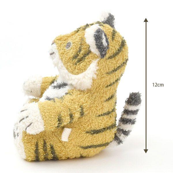 オーガニックコットン 草木染めベンガラ型染め トラのぬいぐるみ 子トラ