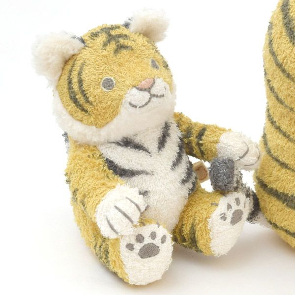 オーガニックコットン 草木染めベンガラ型染め トラのぬいぐるみ 子トラ