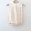 オーガニックコットン ベビーシアサッカーフリルロンパース