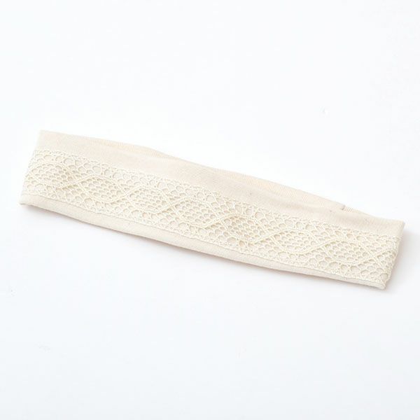 オーガニックコットン ベビーレースヘアバンド