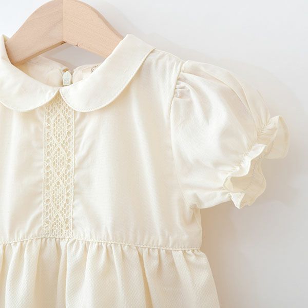 オーガニックコットン ベビーパフスリーブサマードレス