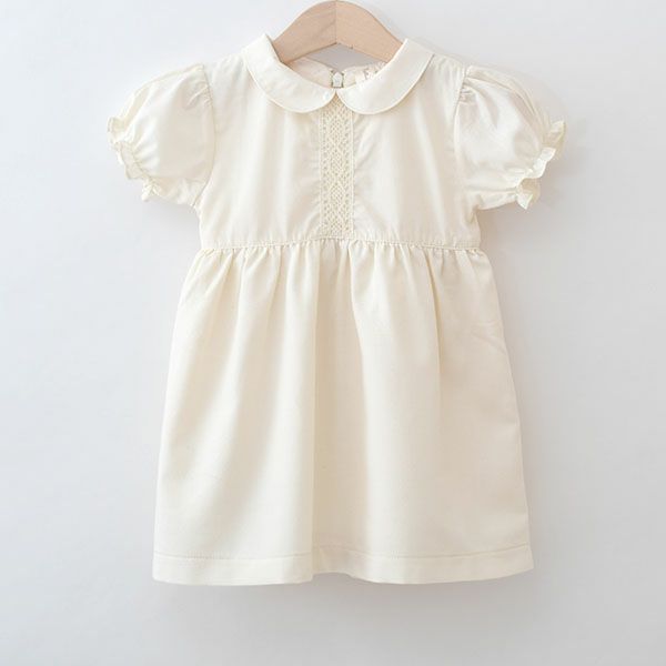 オーガニックコットン ベビーパフスリーブサマードレス