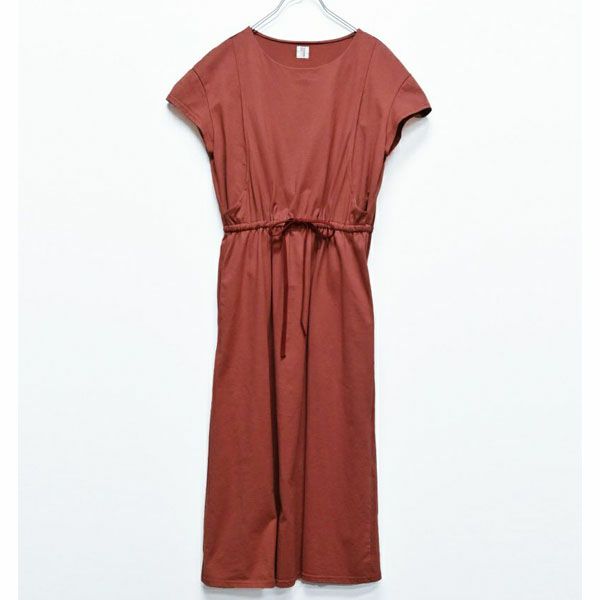 オーガニックコットン ウエストギャザーワンピース