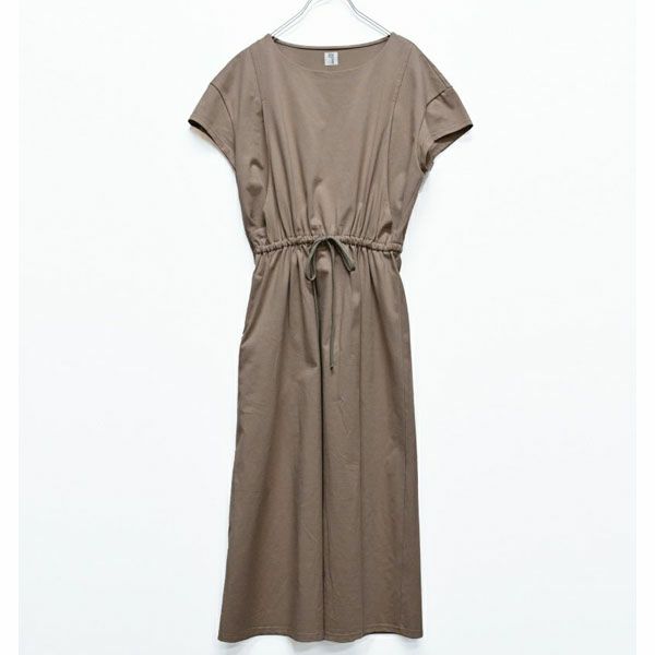 オーガニックコットン ウエストギャザーワンピース