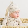 オーガニックコットン ベビー結び帽 Flower