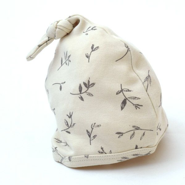 オーガニックコットン ベビー結び帽 Flower