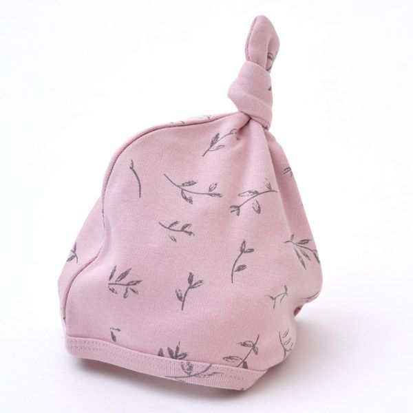 オーガニックコットン ベビー結び帽 Flower