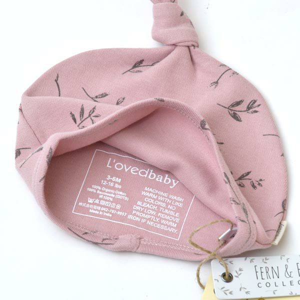 オーガニックコットン ベビー結び帽 Flower