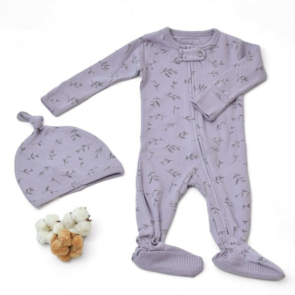 オーガニックコットン ベビー結び帽 Flower