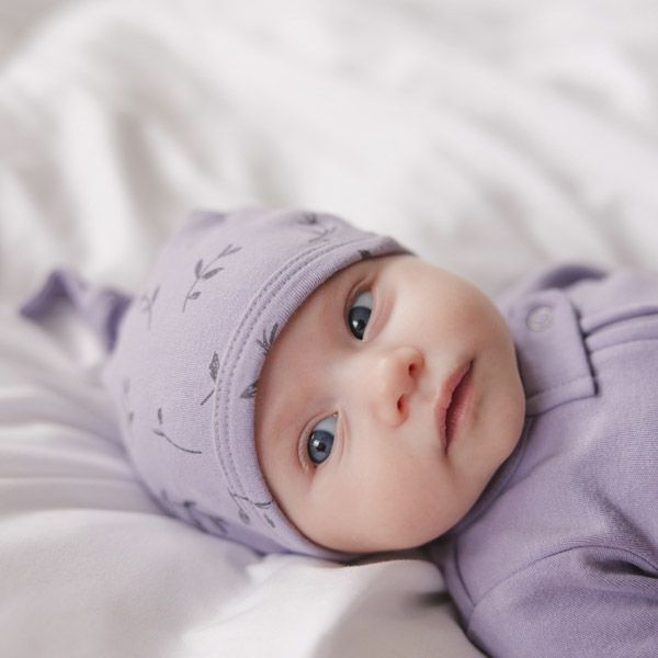 オーガニックコットン ベビー結び帽 Flower