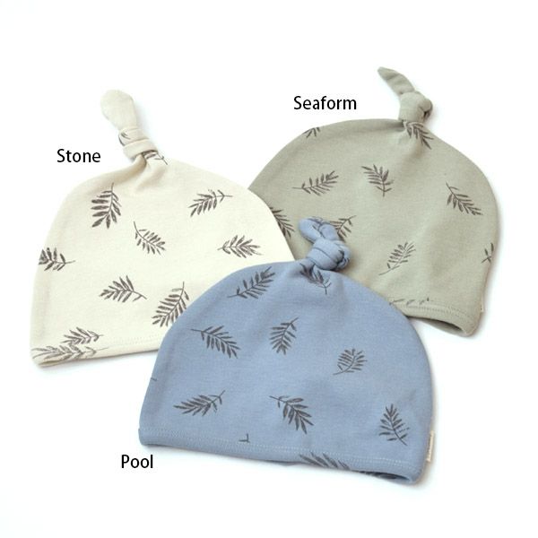 オーガニックコットン ベビー結び帽 Fern