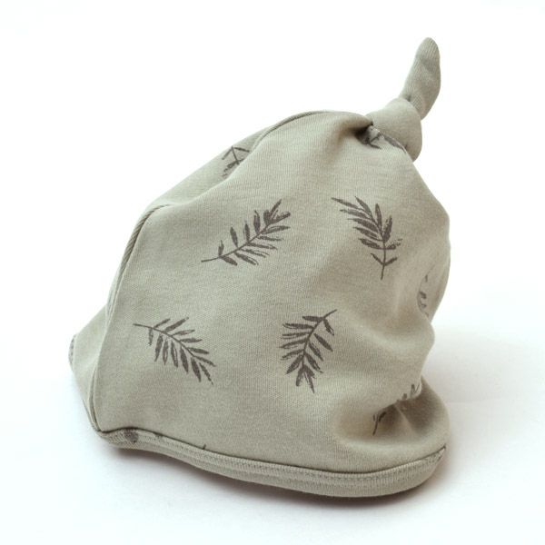 オーガニックコットン ベビー結び帽 Fern