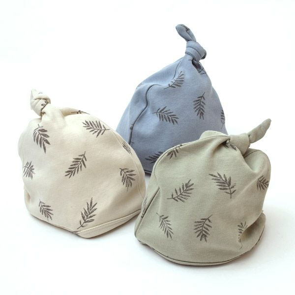 オーガニックコットン ベビー結び帽 Fern