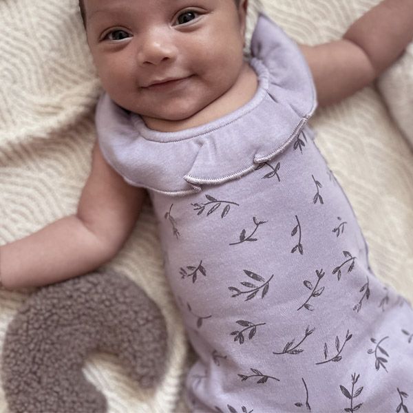 オーガニックコットン ベビーノースリーブロンパース Flower