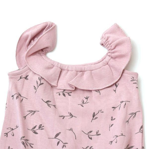 オーガニックコットン ベビーノースリーブロンパース Flower