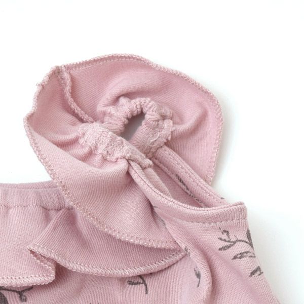 オーガニックコットン ベビーノースリーブロンパース Flower