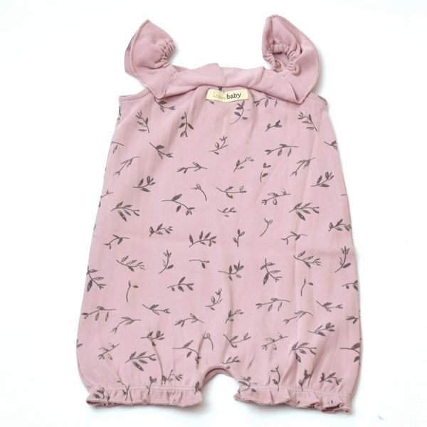 オーガニックコットン ベビーノースリーブロンパース Flower
