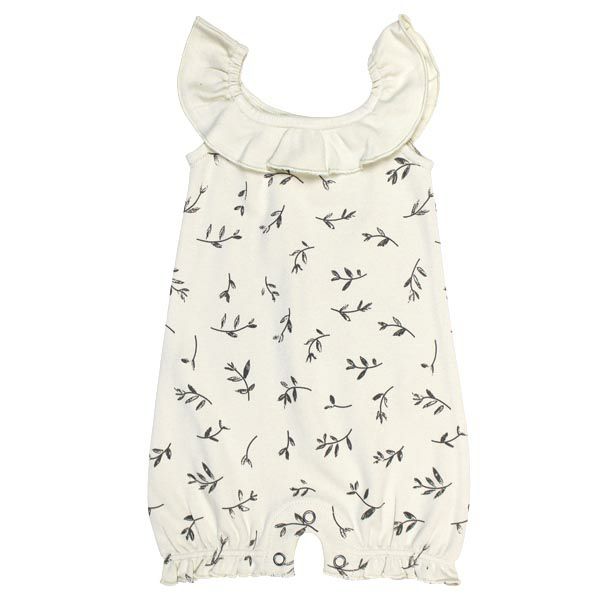 オーガニックコットン ベビーノースリーブロンパース Flower