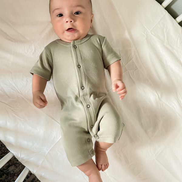 オーガニックコットン ベビー半袖ロンパース