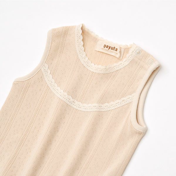 オーガニックコットン ベビーノースリーブロンパース リヨン