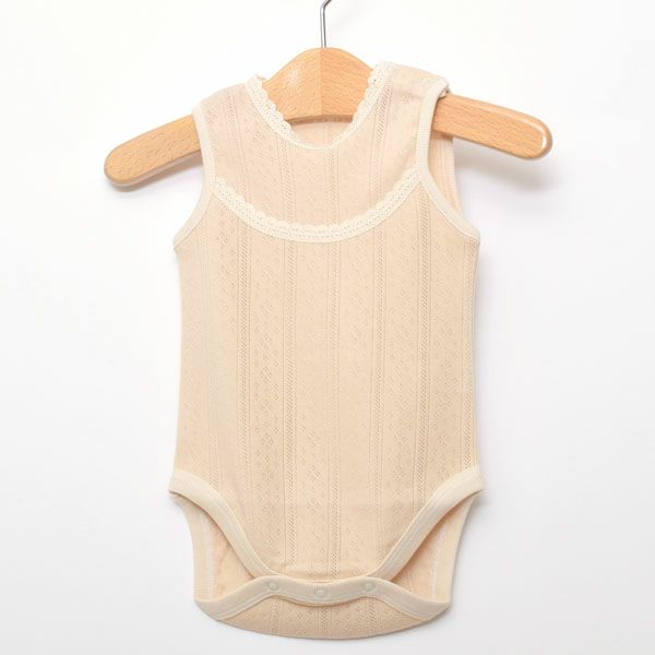 オーガニックコットン ベビーノースリーブロンパース リヨン