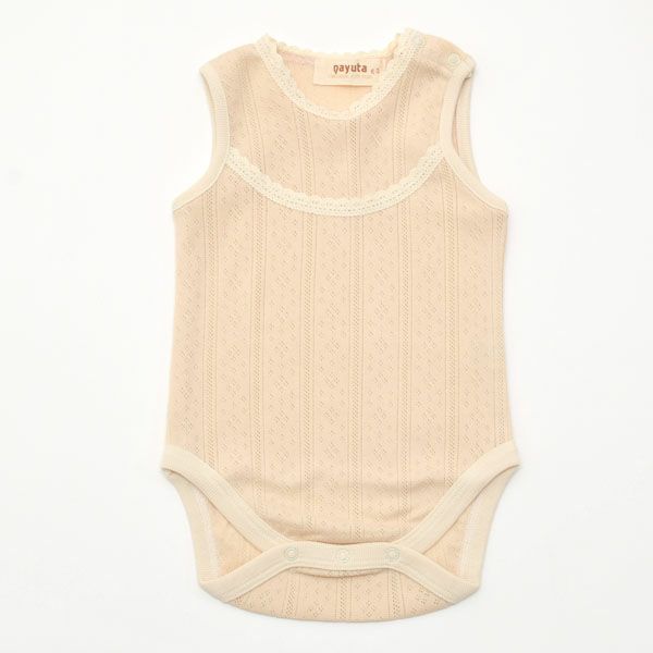 オーガニックコットン ベビーノースリーブロンパース リヨン