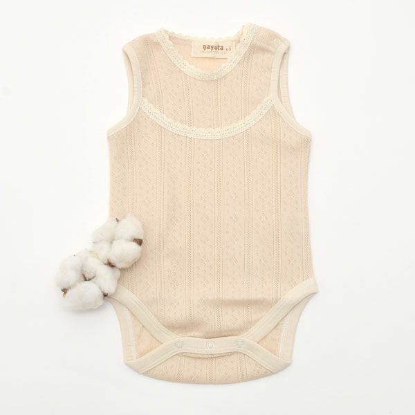 オーガニックコットン ベビーノースリーブロンパース リヨン