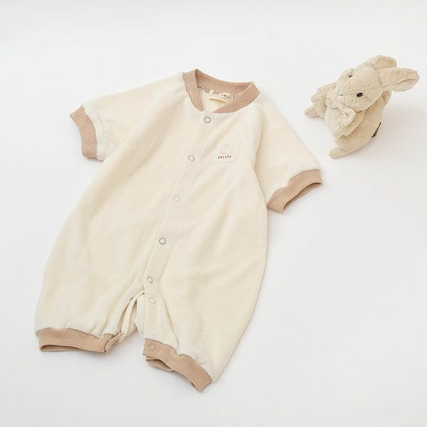 オーガニックコットン ベビーパイルショート丈カバーオール