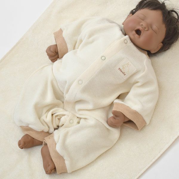 オーガニックコットン ベビーパイルショート丈カバーオール