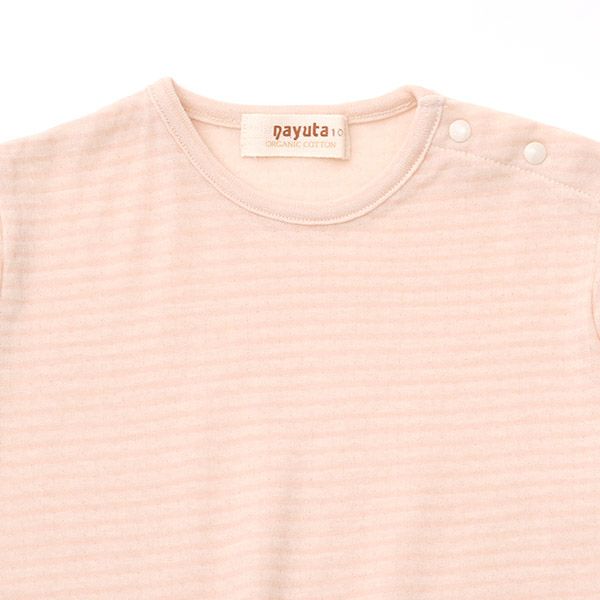 オーガニックコットン キッズキャップスリーブボーダーTシャツ