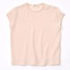 オーガニックコットン キッズキャップスリーブボーダーTシャツ