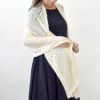 オーガニックコットン 透かし編みストール
