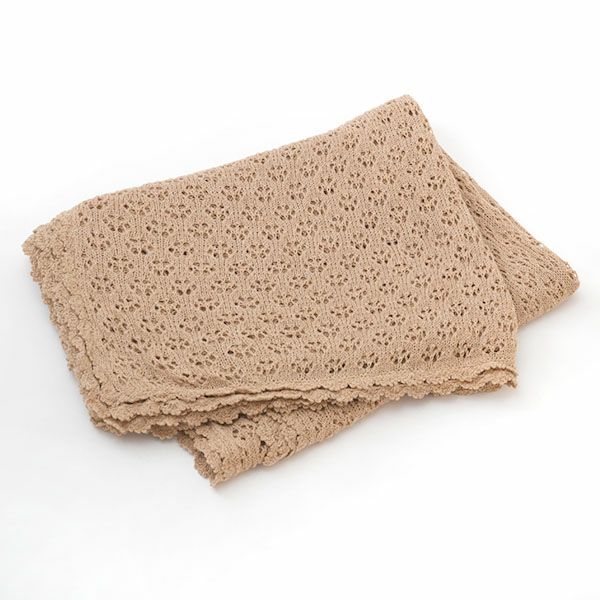 オーガニックコットン 透かし編みストール