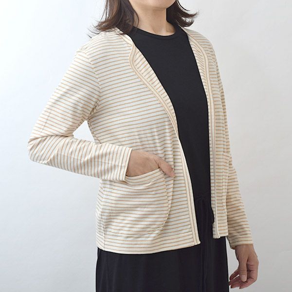 オーガニックコットン ボタンレス薄手カーディガン
