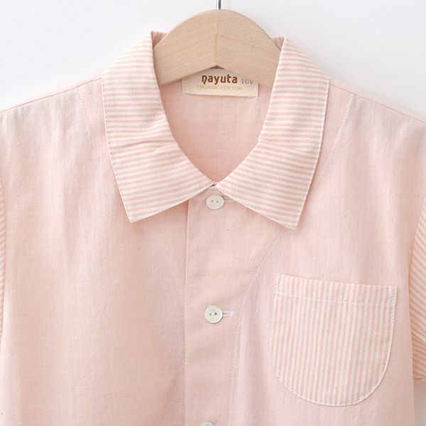 オーガニックコットン ベビー草木染半袖シャツ