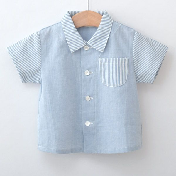 オーガニックコットン ベビー草木染半袖シャツ