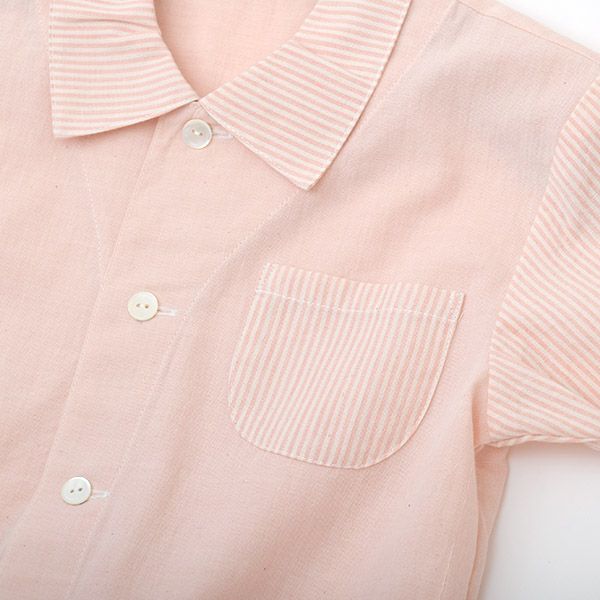 オーガニックコットン キッズ草木染半袖シャツ