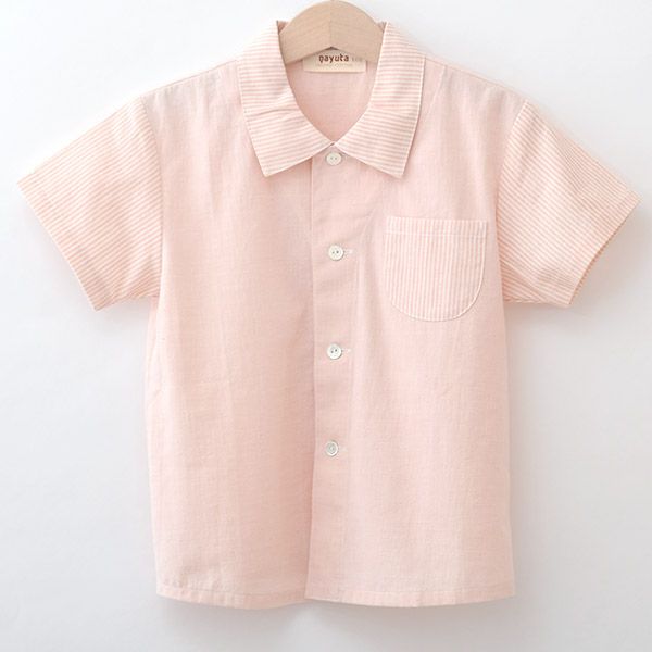 オーガニックコットン キッズ草木染半袖シャツ