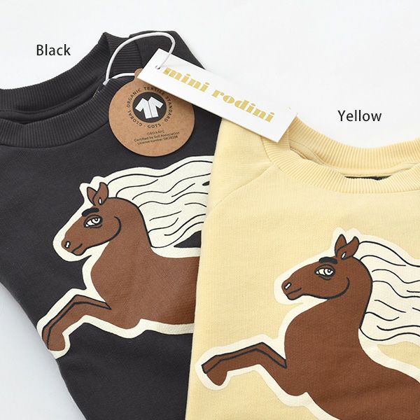 オーガニックコットン キッズスウェットシャツ HORSES